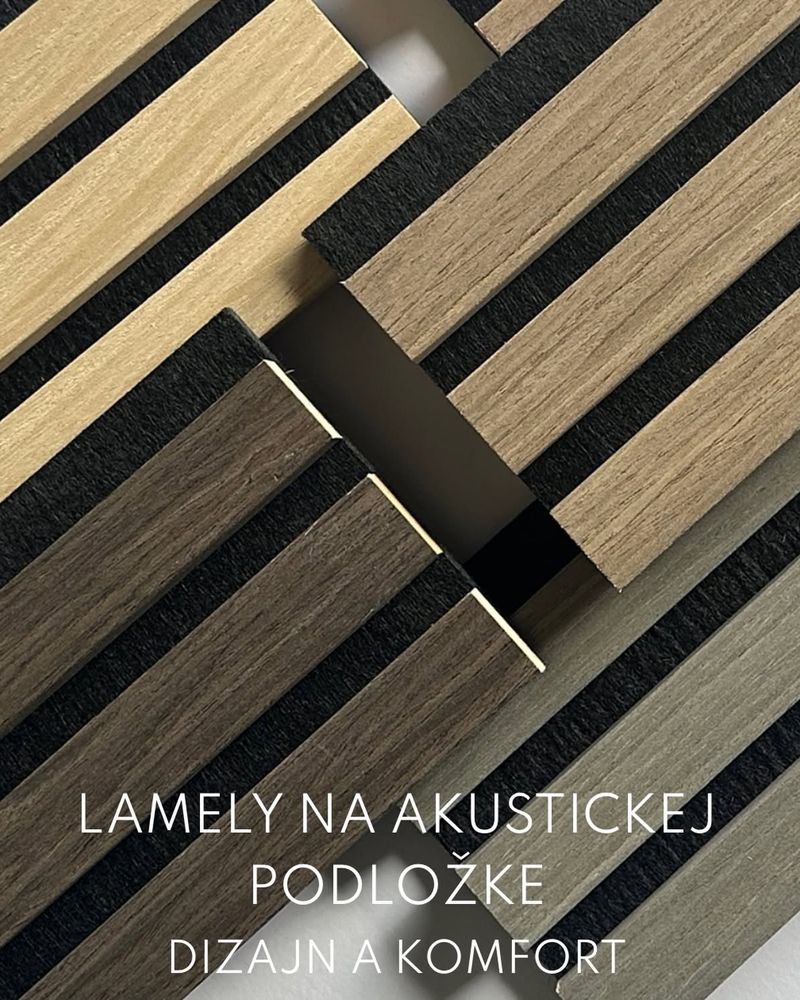 Lamely na akustickej filcovej podložke — pohľad zboku